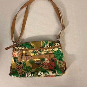 Rosetti Women's Tropical Green and Tan Crossbody Bag